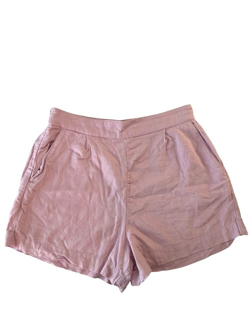 Abercrombie & Fitch Linen Blend Pull On Shorts Women’s M Pink High Rise